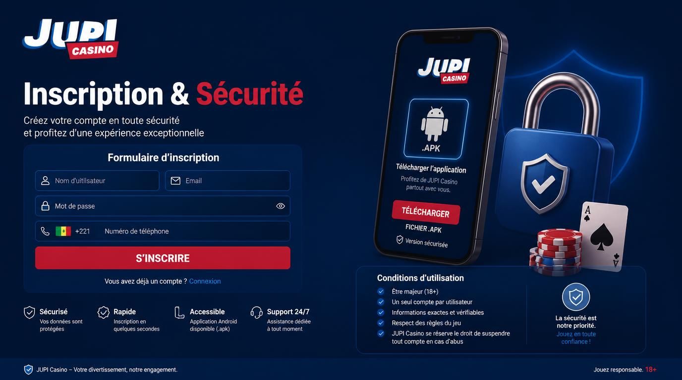 Image illustrant la création de compte sécurisée sur mobile/apk